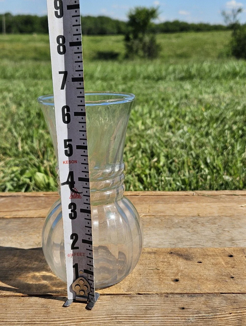 Vintage Clear Swirl Vase 6.5
